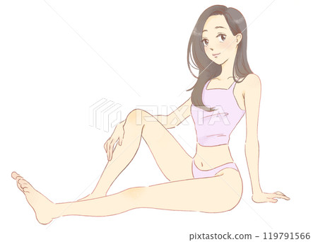 一個時尚女人,全身的插圖 一個時尚女人,全身的插圖 119791566