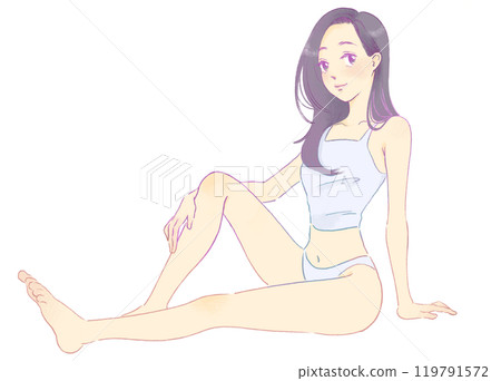 Illustration of a stylish woman, full body Illustration of a stylish woman, full body 119791572