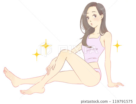 一個時尚女人,全身的插圖 一個時尚女人,全身的插圖 119791575