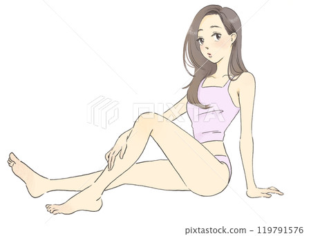 一個時尚女人，全身的插圖 119791576