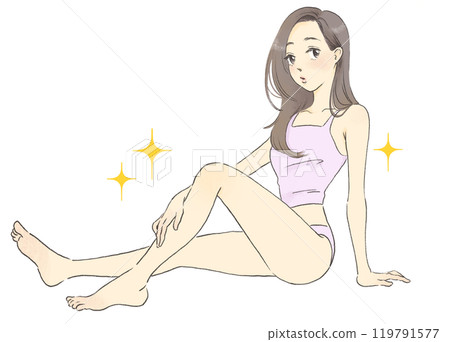 一個時尚女人，全身的插圖 119791577