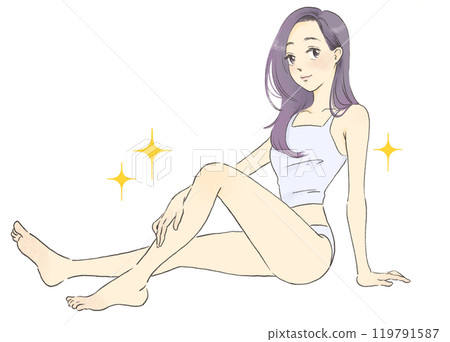 一個時尚女人,全身的插圖 一個時尚女人,全身的插圖 119791587