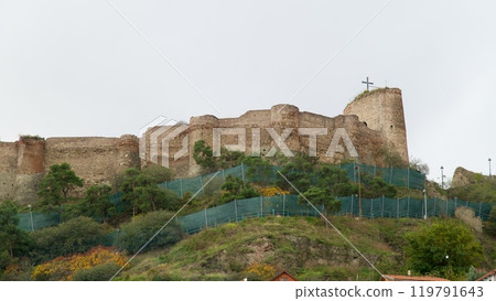 Ancient Narikala fortress overlooking Old town of Tbilisi, capital of Georgia 119791643