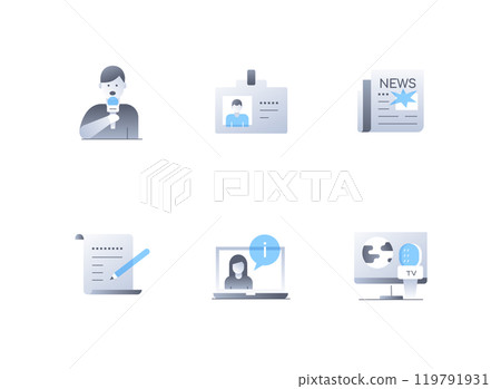 Important news and sensation - flat design style icons set 119791931