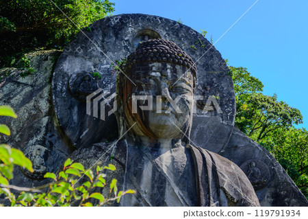 The largest Buddha statue in Japan, enshrined at Nihon-ji Temple on Mount Nokogiri The largest Buddha statue in Japan, enshrined at Nihon-ji Temple on Mount Nokogiri 119791934