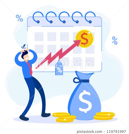 Illustration vector graphic cartoon character of inflation 119791997