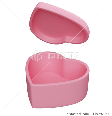 empty heart shaped box 3D graphic empty heart shaped box 3D graphic 119792035