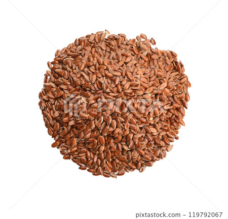 Flax seed or linseed , isolated on white background 119792067