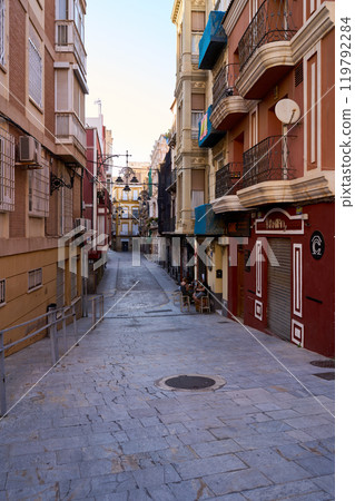Narrow street in the center of Cartagena. Narrow street in the center of Cartagena. 119792284