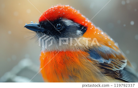 Colorful Bird Perched on Tree Branch Colorful Bird Perched on Tree Branch 119792337