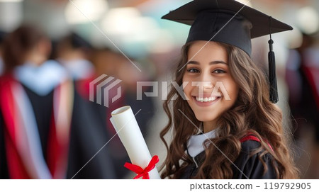 Graduate holding his diploma 01 119792905