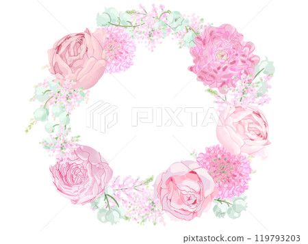 玫瑰和鈴蘭花環 119793203