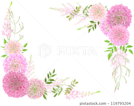 Pink ranunculus frame 119793204
