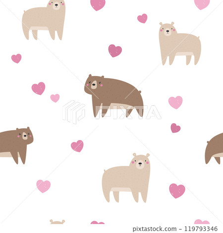 Cute Woodland Animal Seamless Pattern. Adorable Vector Forest Fox for Designs and Crafts 119793346