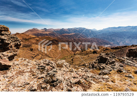 Semien or Simien Mountains National Park, Ethiopia wilderness landscape 119793529