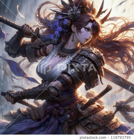 Valkyrie running through the battlefield, illustration Valkyrie running through the battlefield, illustration 119793795