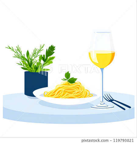 Delicious Pasta with Herbs and White Wine Delicious Pasta with Herbs and White Wine 119793821