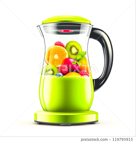 Fresh Fruit Blender with Colorful Ingredients Fresh Fruit Blender with Colorful Ingredients 119793913