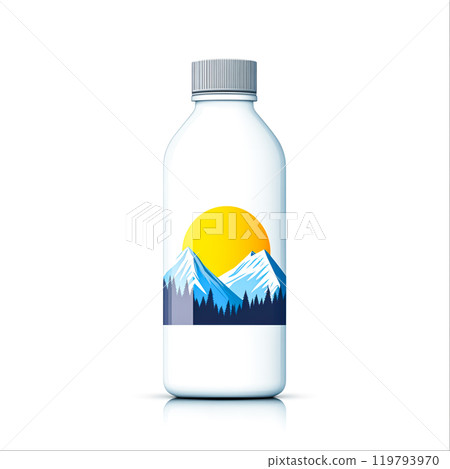 Mountain Scene on Water Bottle Design 119793970