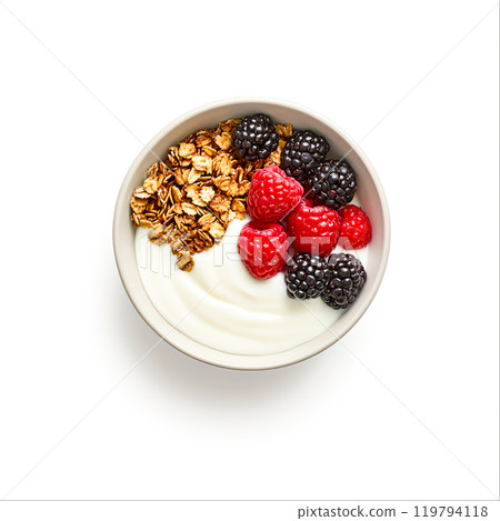 Fresh Yogurt with Berries and Granola Breakfast Bowl Fresh Yogurt with Berries and Granola Breakfast Bowl 119794118