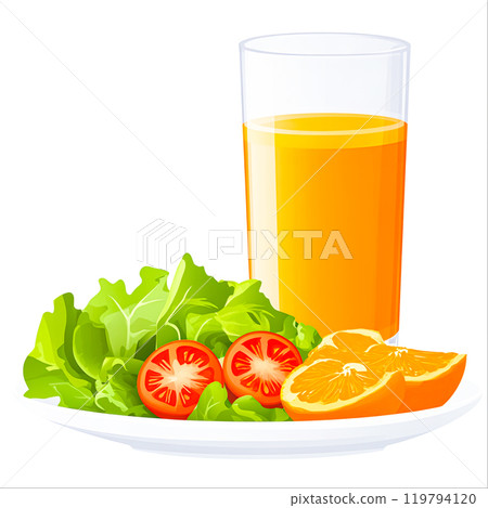 Fresh Salad and Juice for Healthy Eating 119794120