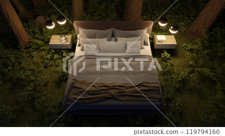 bed, garden, pillow 119794160