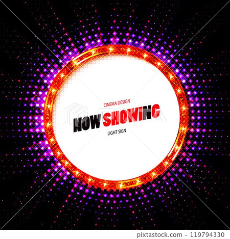 Retro banner with shining lights. Retro banner with shining lights. 119794330