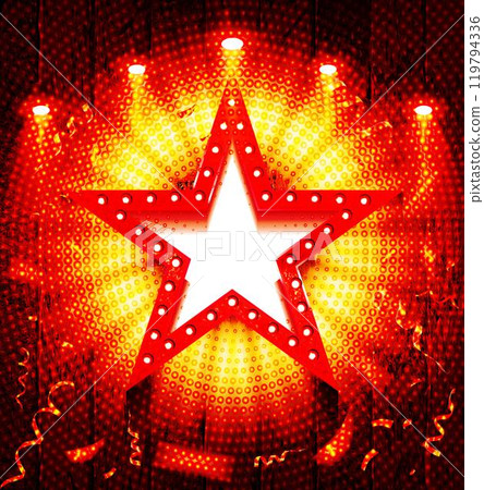 Retro marquee light red star 119794336