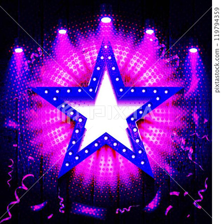 Retro marquee light red star 119794359