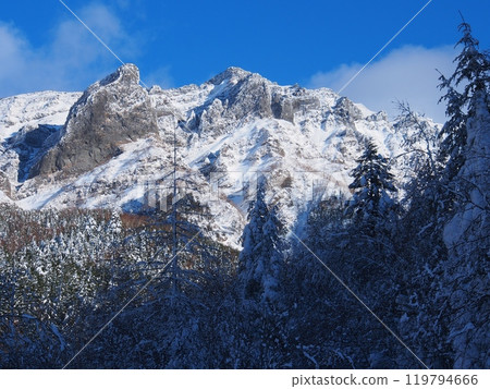 冬天從八岳和赤岳湖線看到的橫岳 119794666