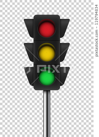 street traffic light isolated on transparent background. Vector illustration 119794834