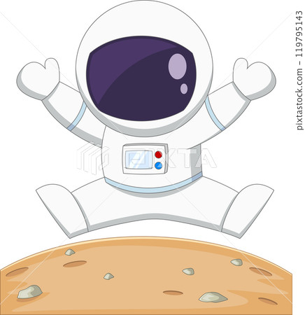 cartoon cute astronaut jumping cartoon cute astronaut jumping 119795143
