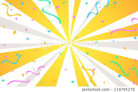 金色和銀色的放射線與彩色五彩紙屑 119795278