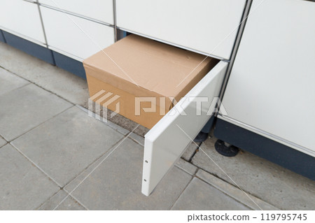 Parcel in Automated Locker Open for Collection Parcel in Automated Locker Open for Collection 119795745