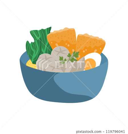 a bowl of beef balls illustration a bowl of beef balls illustration 119796041