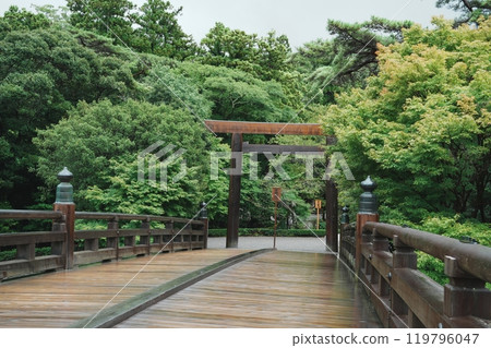 Ise Shrine, Inner Shrine, Uji Bridge Torii 119796047