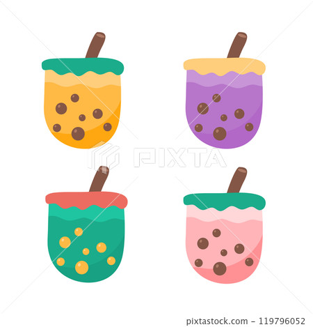 Bubble tea, boba or pearl milk tea 119796052