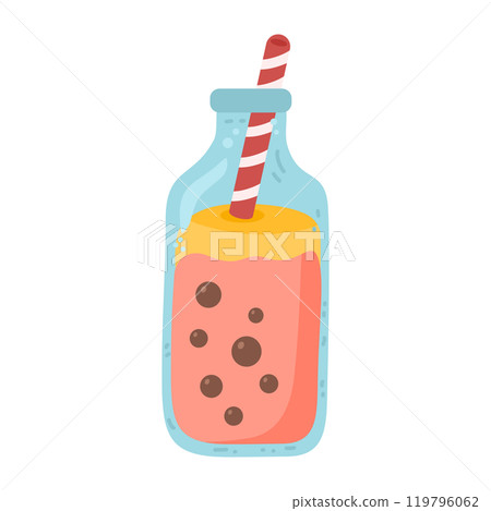 Taiwan ice milk chocolate or coffee with boba tapioca pearls 119796062