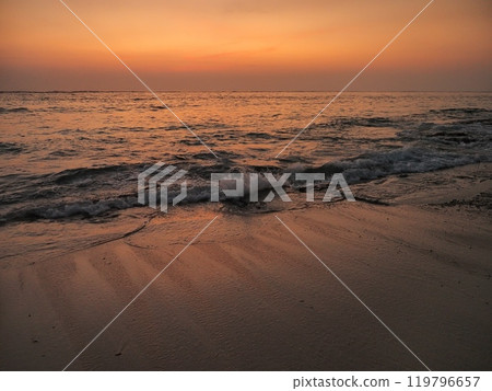 Beautiful beach sunset 119796657