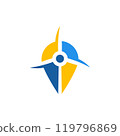 Wind turbine location icon design logo 119796869