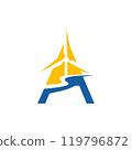 Letter A Windmill Logo Design vector. 119796872