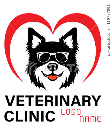 veterinary clinic pets cats and dogs logo for your business or company vector illustration 119797091