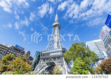 Nagoya City, Aichi Prefecture Chubu Electric Power MIRAI TOWER (former Nagoya TV Tower) on a clear day Nagoya City, Aichi Prefecture Chubu Electric Power MIRAI TOWER (former Nagoya TV Tower) on a clear day 119797502