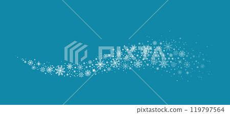 Winter snowflakes wave, snow border with white flakes 119797564
