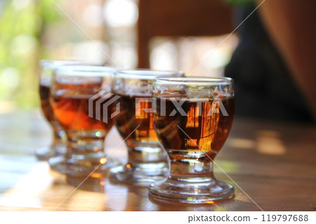Rustic drinks and rural mountain landscapes Rustic drinks and rural mountain landscapes 119797688