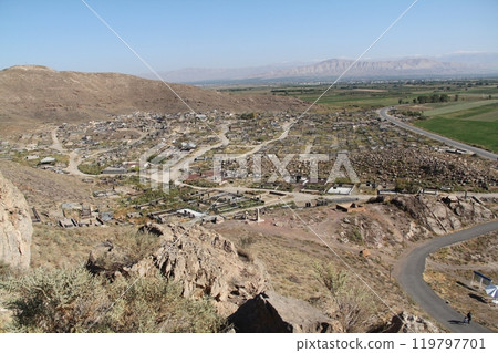 A Picturesque Historical Village Nestled in the Hills Overlooking a Stunning Mountain Valley View A Picturesque Historical Village Nestled in the Hills Overlooking a Stunning Mountain Valley View 119797701