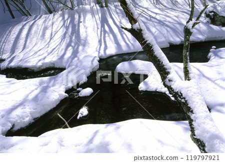 A stream with snow A stream with snow 119797921