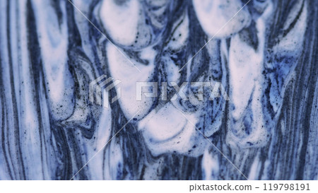 Oil liquid. Marble ink. Defocused blue white color dripping layers paint flowing striped oil waves smooth emulsion abstract art background. Oil liquid. Marble ink. Defocused blue white color dripping layers paint flowing striped oil waves smooth emulsion abstract art background. 119798191