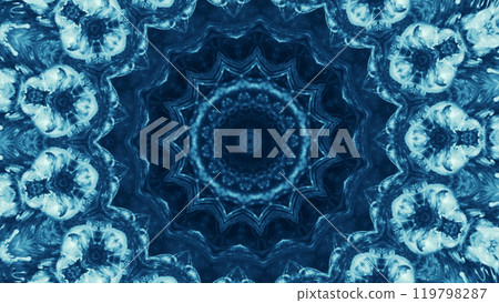 Blue kaleidoscope mandala with intricate geometric shapes symmetrical design modern art illustration abstract background. Blue kaleidoscope mandala with intricate geometric shapes symmetrical design modern art illustration abstract background. 119798287