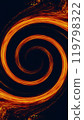 Fiery spiral cosmic vibes dynamic captivating hypnotic fire flame swirl on black art illustration abstract background. 119798322